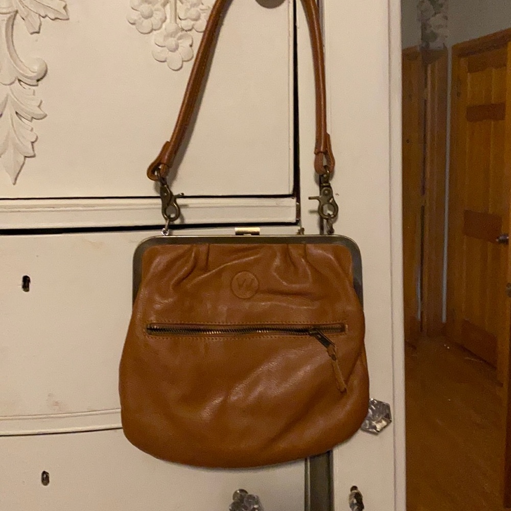 leather ladies vintage look handbag